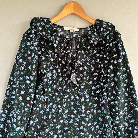 🎉5 for $45 🎉 Loft Floral Top Blouse Shirt Size S - Picture 3 of 8